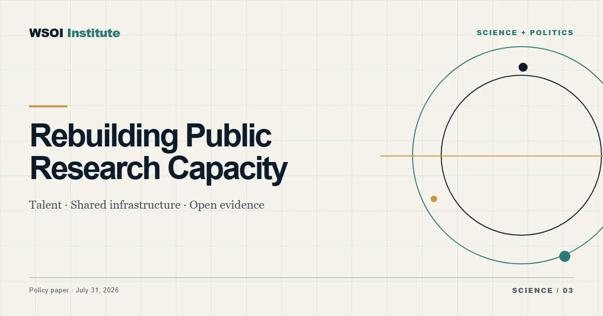 WSOI Institute policy paper cover showing a connected public research network